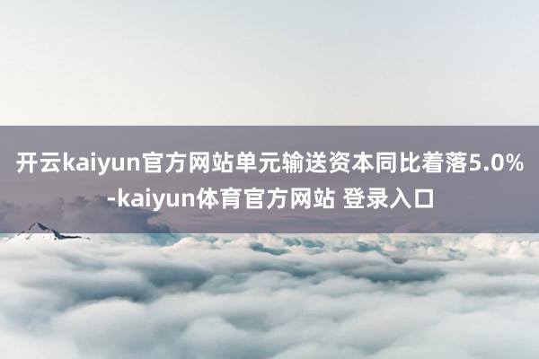 开云kaiyun官方网站单元输送资本同比着落5.0%-kaiyun体育官方网站 登录入口