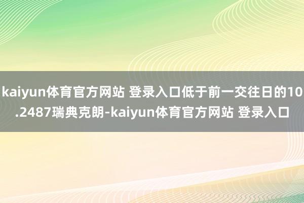 kaiyun体育官方网站 登录入口低于前一交往日的10.2487瑞典克朗-kaiyun体育官方网站 登录入口