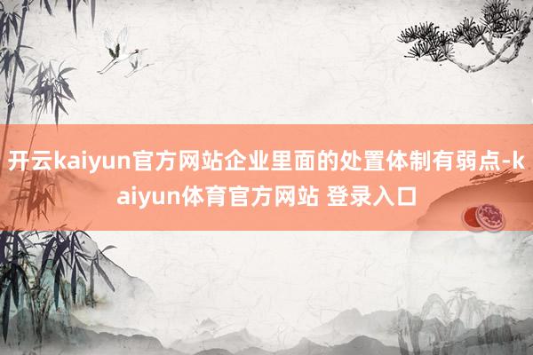 开云kaiyun官方网站企业里面的处置体制有弱点-kaiyun体育官方网站 登录入口