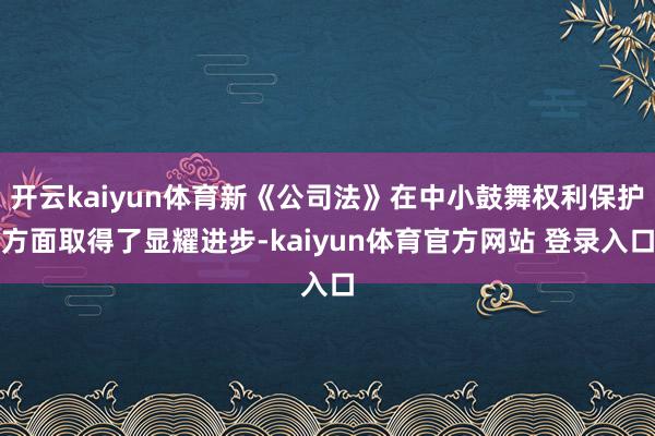 开云kaiyun体育新《公司法》在中小鼓舞权利保护方面取得了显耀进步-kaiyun体育官方网站 登录入口