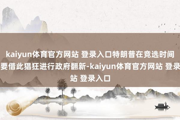 kaiyun体育官方网站 登录入口特朗普在竞选时间承诺要借此猖狂进行政府翻新-kaiyun体育官方网站 登录入口