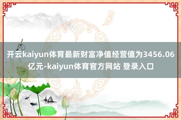 开云kaiyun体育最新财富净值经营值为3456.06亿元-kaiyun体育官方网站 登录入口