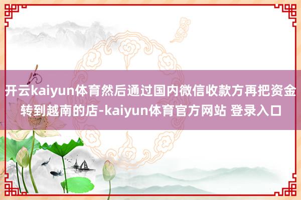 开云kaiyun体育然后通过国内微信收款方再把资金转到越南的店-kaiyun体育官方网站 登录入口