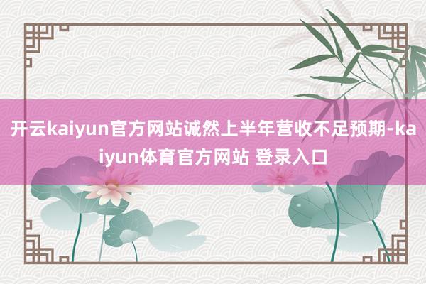 开云kaiyun官方网站诚然上半年营收不足预期-kaiyun体育官方网站 登录入口
